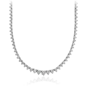 5ctw - 15ctw Round Diamond Graduated Tennis Necklace, 3 Prong With Certificate, Tennis Necklace for women, Beautiful White Diamonds