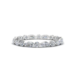 1.50 Carat Alternate Marquise & Round Diamond Full Eternity Wedding Band, Diamond Wedding Band for Women, Diamond Anniversary Band for Women