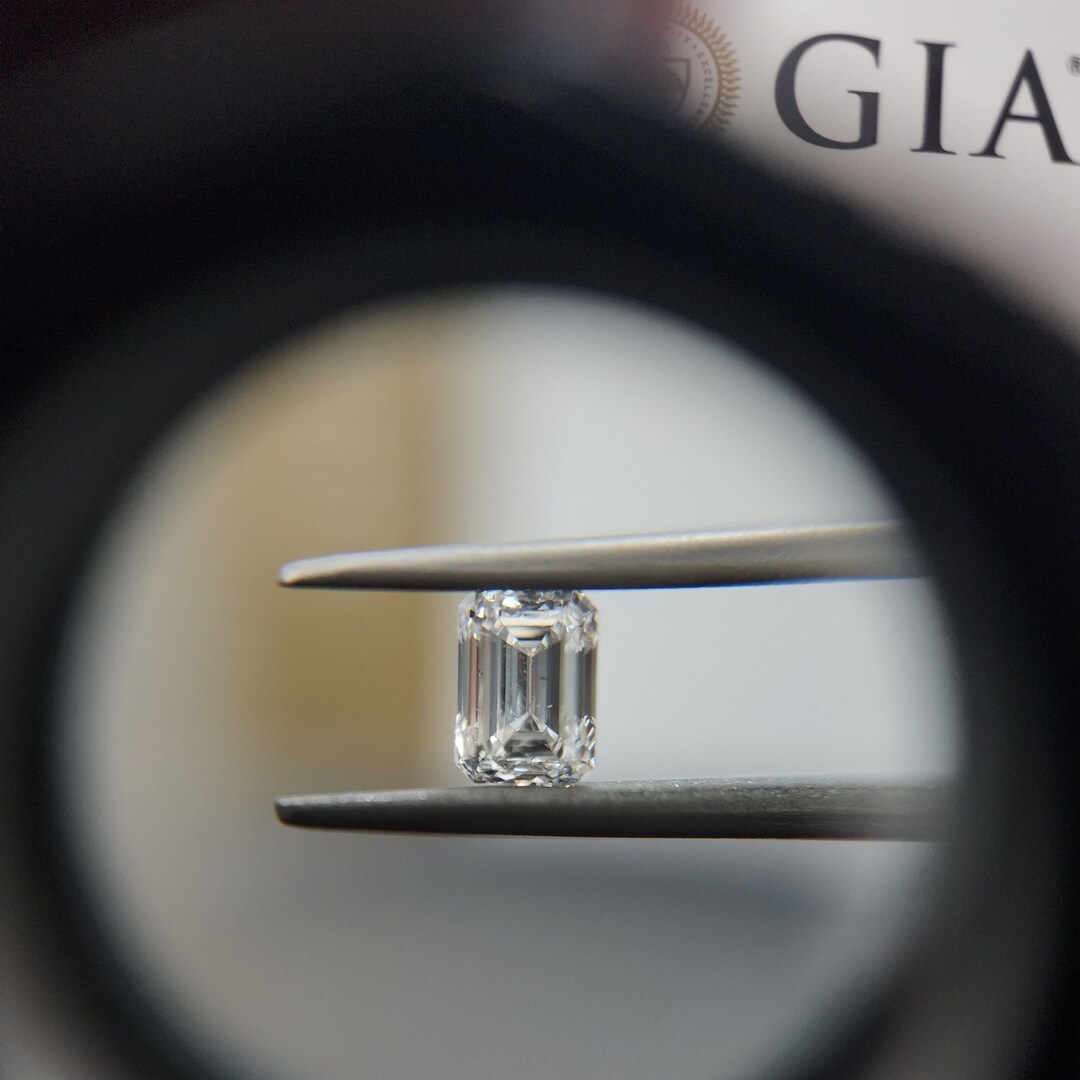 0.70ct Emerald Cut Natural Earth Mined Diamond SI1 H 5.71 X 4.18 X 2.91