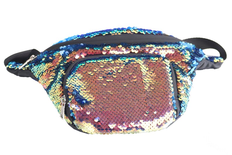 Smell Proof Sequin Belt Bag Travel Rainbow Gold Bag Carbon Lined Bum Bag Waist Rave Festival Carnival Sparkly Bum Bag Rave Crossbody Pouch image 10