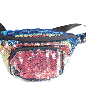 Smell Proof Sequin Belt Bag Travel Rainbow Gold Bag Carbon Lined Bum Bag Waist Rave Festival Carnival Sparkly Bum Bag Rave Crossbody Pouch image 7