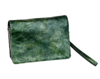 Bolso de hombro verde a prueba de olores con clutch extraíble