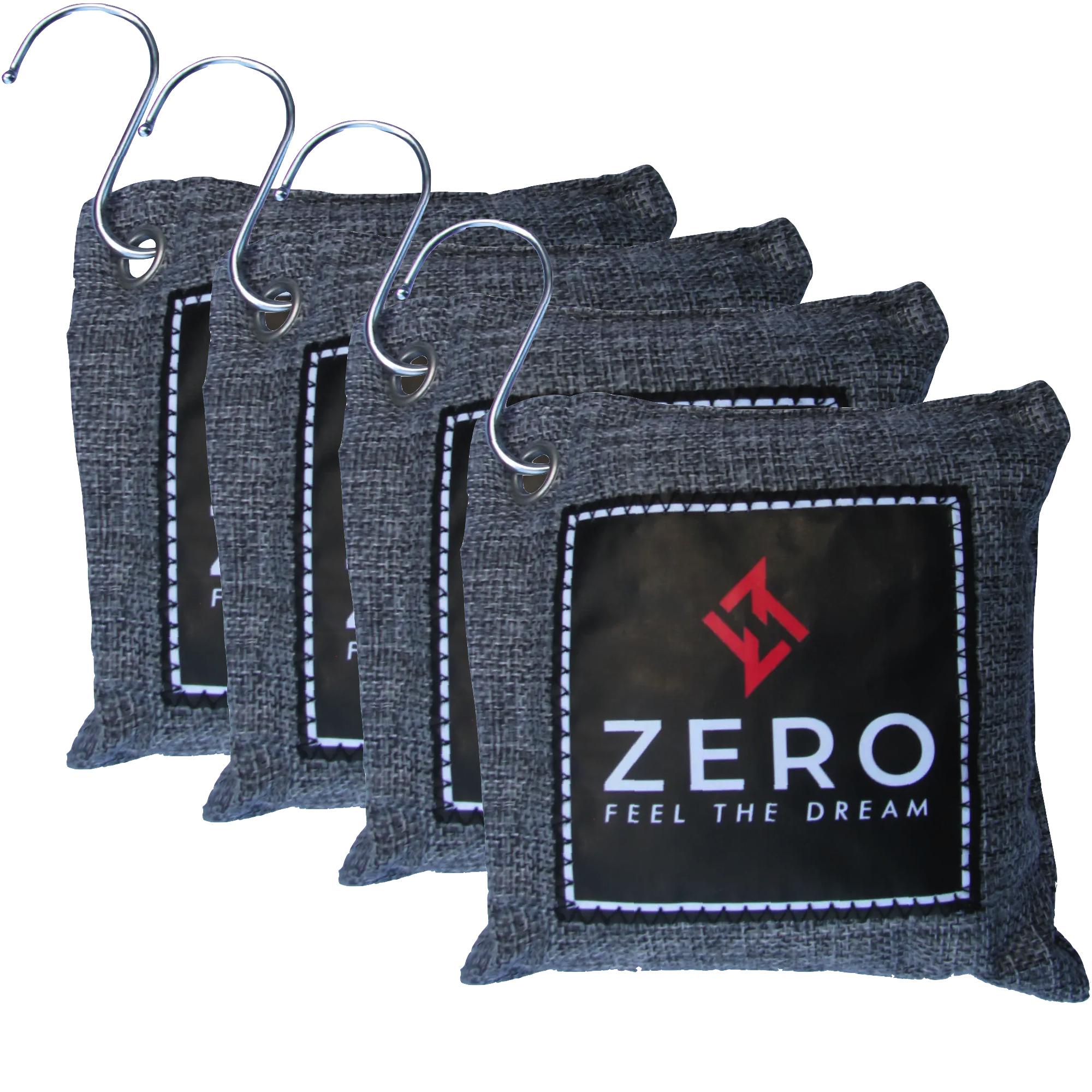 Charcoal Carbon Bamboo Bags for Odour | Natural Odor Remover Air Fresheners | 4 Charcoal Bamboo Air Purifying Sacks | Bamboo Charcoal Bags