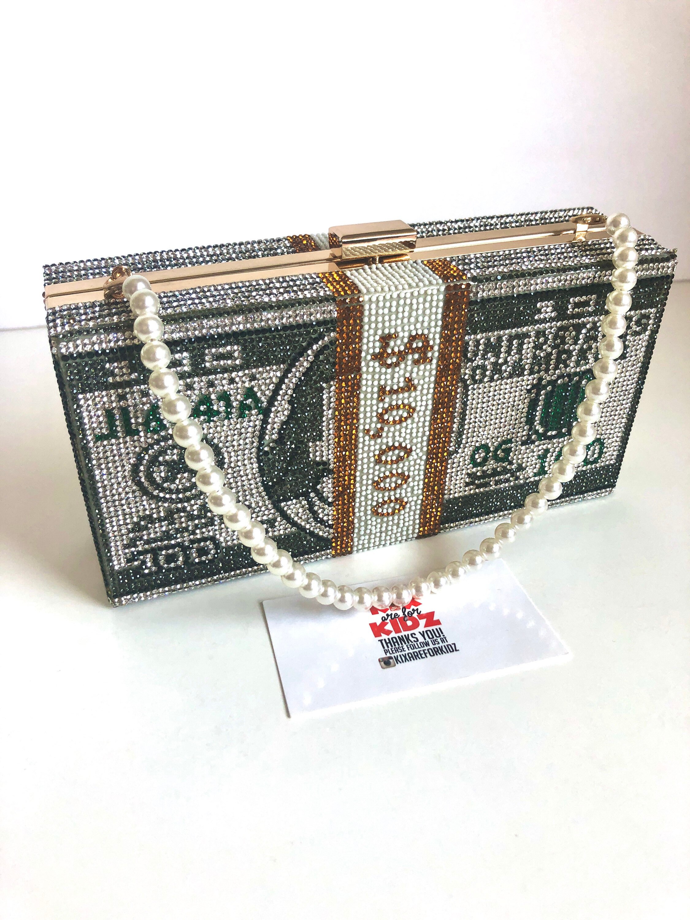 10k Cash Crystal Money purse clutch Chic Lipstick crossbody Etsy