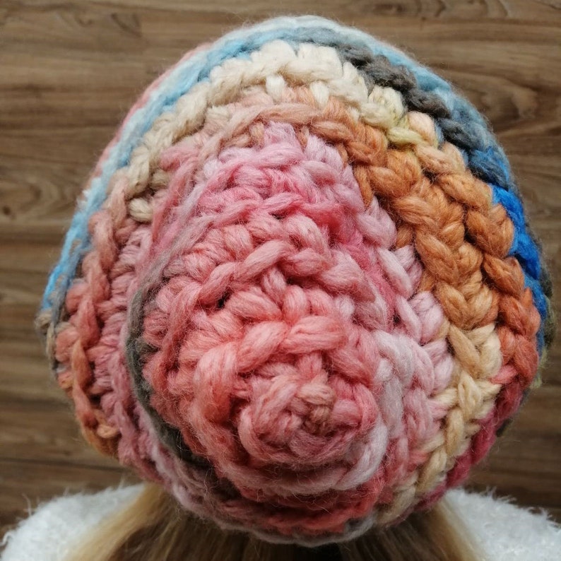 Boho hat Slouchy beanie Crochet hat Womens gift Women knit hat Crochet hat Winter hat Cable Knit Beanie Multicolor Slouchy hat