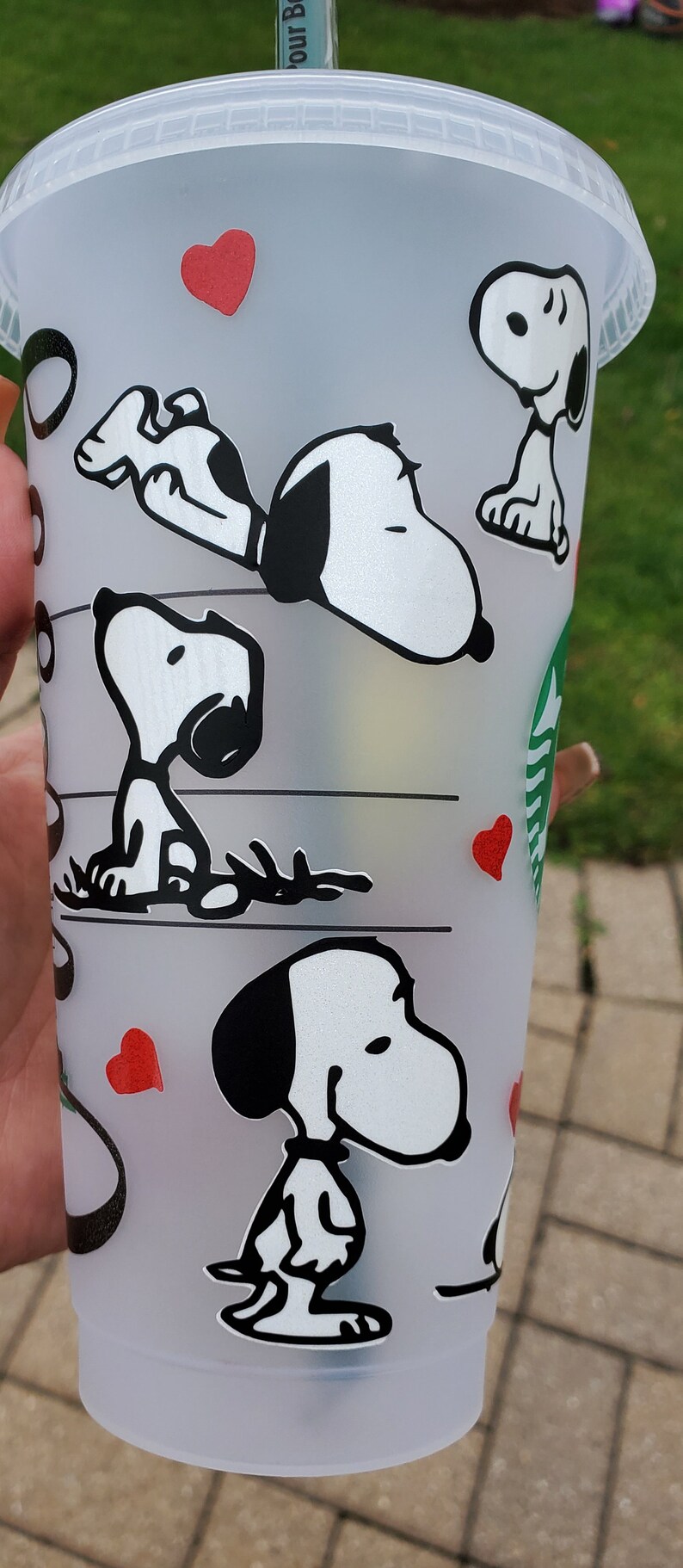 Snoopy Starbucks Cup Snoopy Tumbler Starbucks Cup Starbucks Etsy