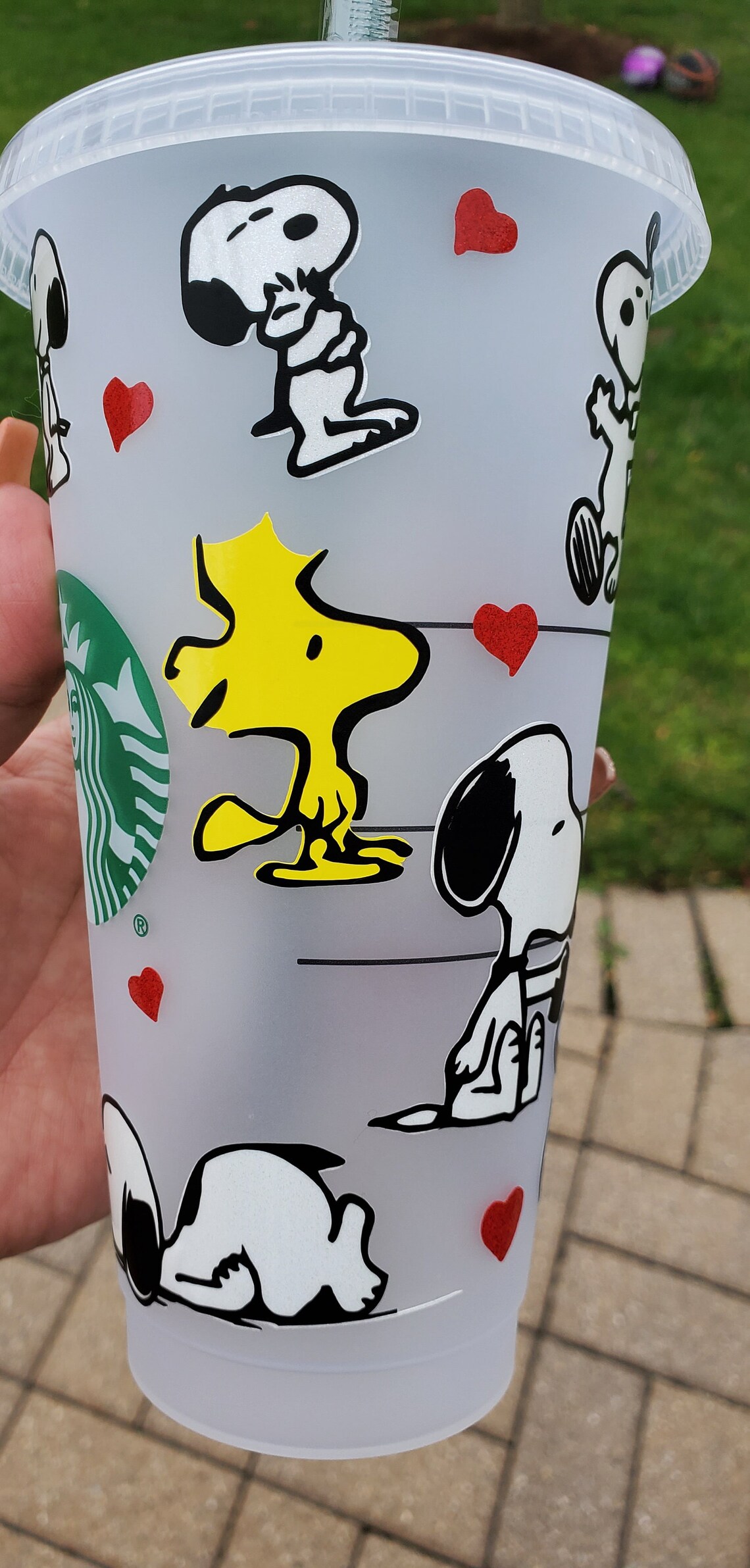 Snoopy Starbucks Cup Snoopy Tumbler Starbucks Cup Starbucks Etsy