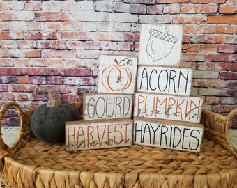 Fall Signs, Shelf Sitter, Tiered Tray Sign, Tiered Tray Decor, Fall Decor, Mini Fall Sign, Fall Signs, Farmhouse Decor, Mini Collection