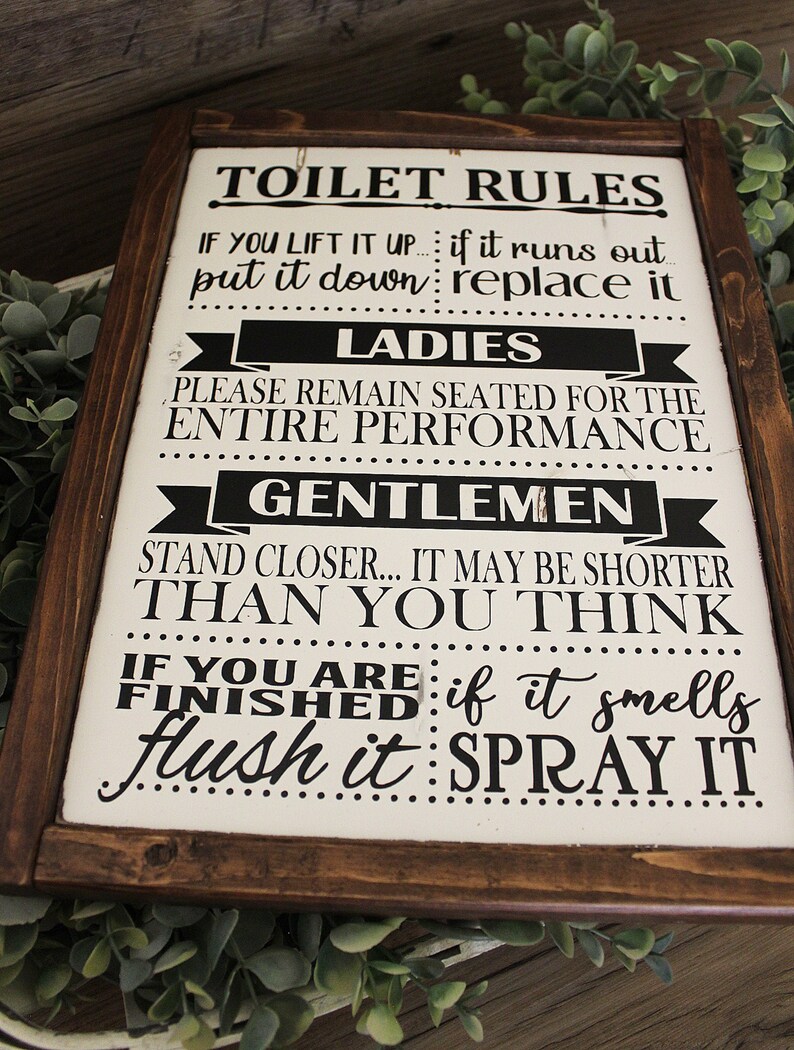 Funny Bathroom Decor Farmhouse Decor Framed Sign Etsy