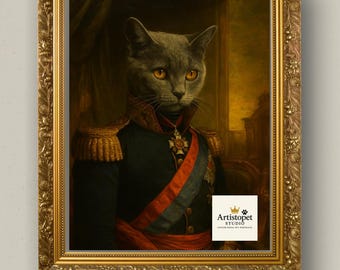 Custom French Napoleon era Officer 1 Pet Portrait.