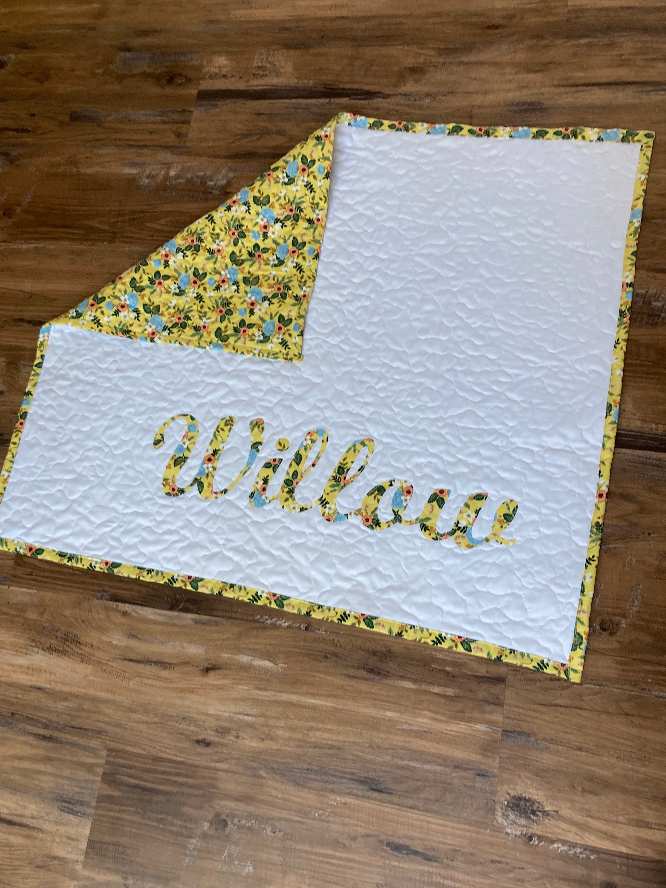 Personalized Baby Name Quilt Custom Baby Blanket Baby Shower Etsy