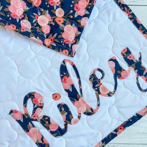 Custom Baby Name Quilt Personalized Baby Blanket Handmade Quilt Nursery Gift Baby Shower Gift Keepsake Quilt Newborn Gift
