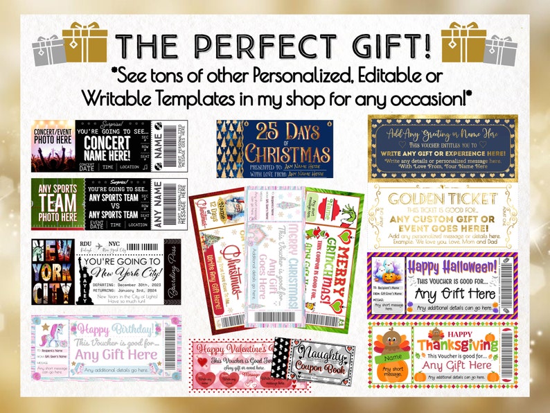 INSTANTLY EDIT Snowman Snowflakes Candy Cane Christmas Voucher Coupon Gift Certificate Ticket Girls Boys Printable pdf Template 26 image 7