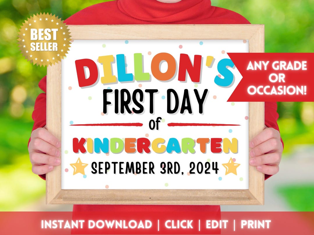 ANY GRADE Instant Editable First Week of School Sign Template | Fully ...