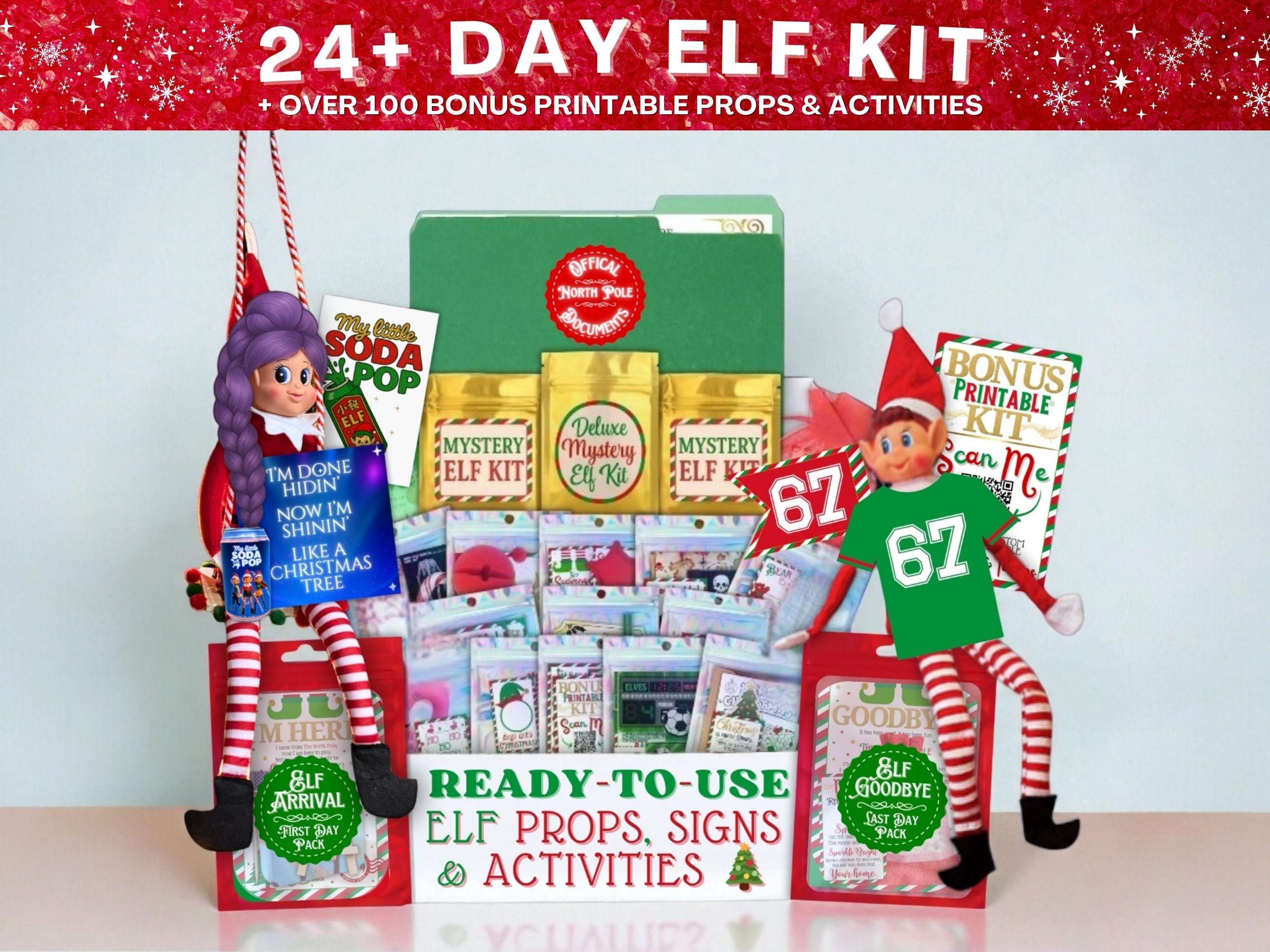 24 Day Elf Advent Activities Kit With Signs & Props | 2025 Funny ...