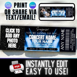 SOFORT BEARBEITEN Neuheit Konzertkarte Stub | Druckbare Vorlage | Personalisierte Geburtstag Abschluss Weihnachten Geschenkideen | Druck oder Text! #2