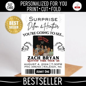PERSONALIZED FOR YOU Druckbare Konzertkarte Überraschungsgeschenk Souvenir 5x7 Karte | E-Mail-Versand | Möglichkeiten zum Geschenk Konzerte Geburtstag Weihnachten
