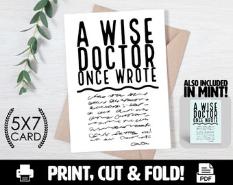 PRINTABLE Funny Doctor Card for Any Occasion | 5x7 | Print on Standard Paper | Instant Download | DR Day, MD, Medical Gift for him or her
