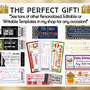 PERSONALIZED FOR YOU Concert or Event Ticket Stub Gift Souvenir Print Email Delivery Ways to Gift Concerts Birthday pdf Surprise image 4