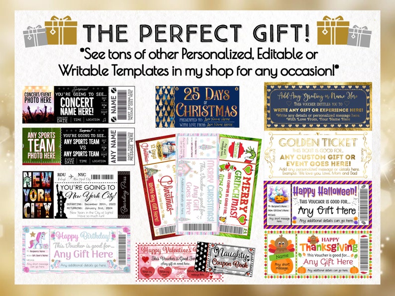 PERSONALIZED FOR YOU Concert or Event Ticket Stub Gift Souvenir Print Email Delivery Ways to Gift Concerts Birthday pdf Surprise image 4
