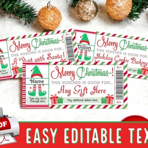 SOFORT BEARBEITEN Elf Weihnachten Gutschein Coupon Geschenkgutschein Ticket | Erwachsene, Mädchen oder Jungen | Elfen Advent Idee Printable pdf Template - #25
