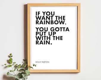 Dolly Parton Print A4 // Minimal Music Lyrics Poster