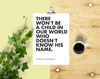 Minerva McGonagall Print A4 // Minimal Movie Quote Poster