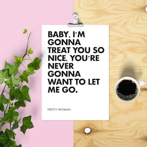 Pretty Woman Print A4 // Minimal Movie Quote Poster