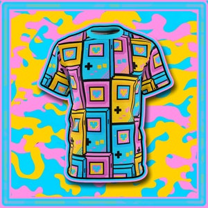 LoveBox 3 Color Shirt Kidcore Hyperpop Retro Gaming Kawaii Style All Over Print Unisex Shipping Included image 1