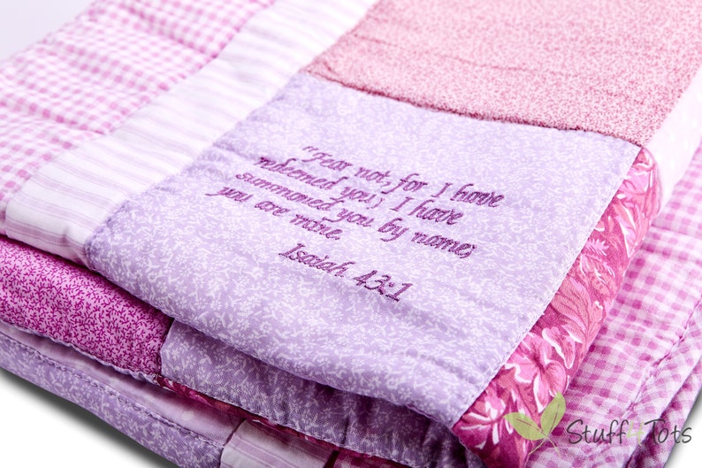 Bible Verse Baby Quilt Beautiful Cotton Blanket Embroidered Etsy