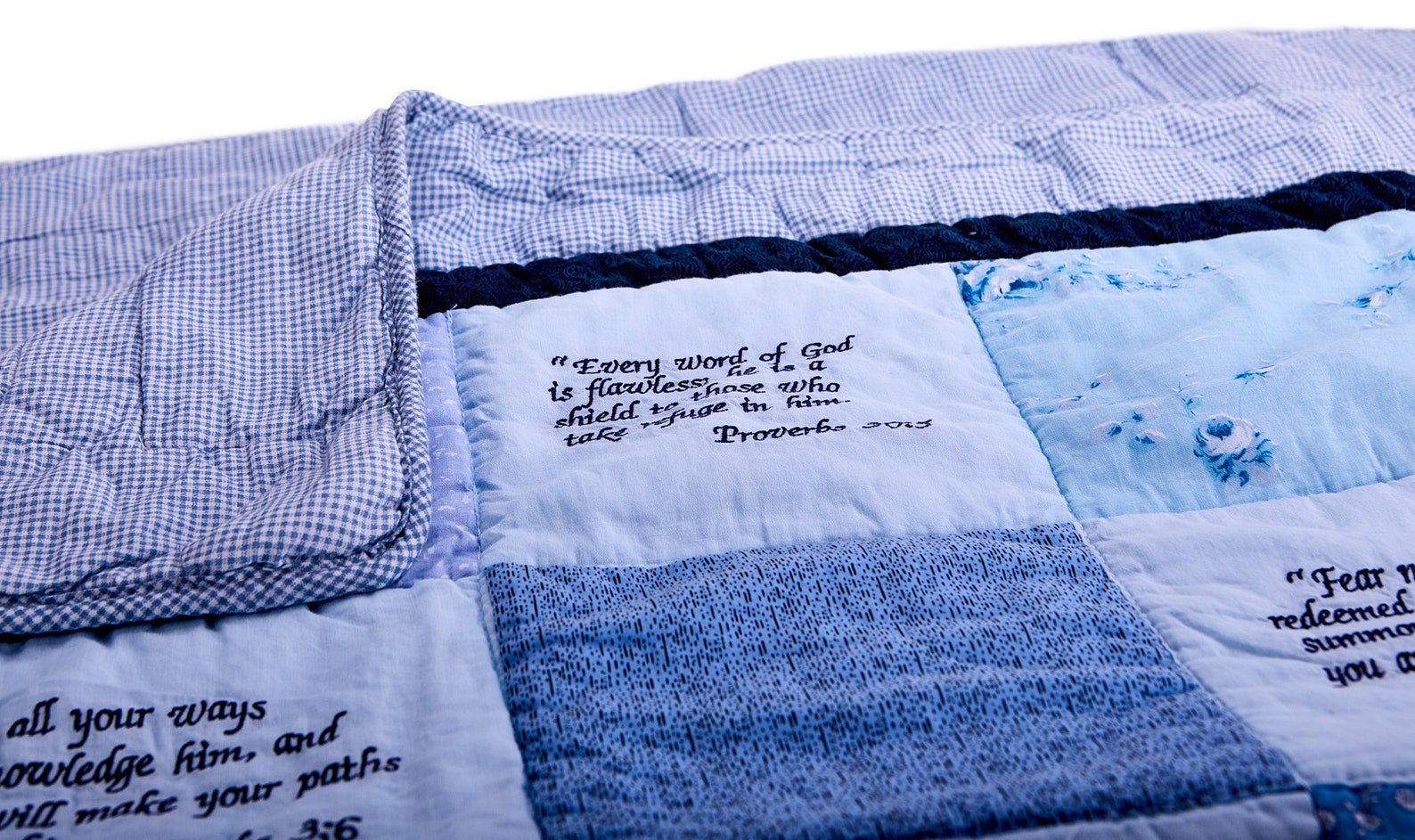 Bible Verse Baby Quilt Beautiful Cotton Blanket Embroidered Etsy