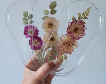 Pink Pressed Flower Resin Tray | Pink Floral Resin Tray | Pink Flower Tray | Floral Tray made with real dried flowers | Decorative Tray