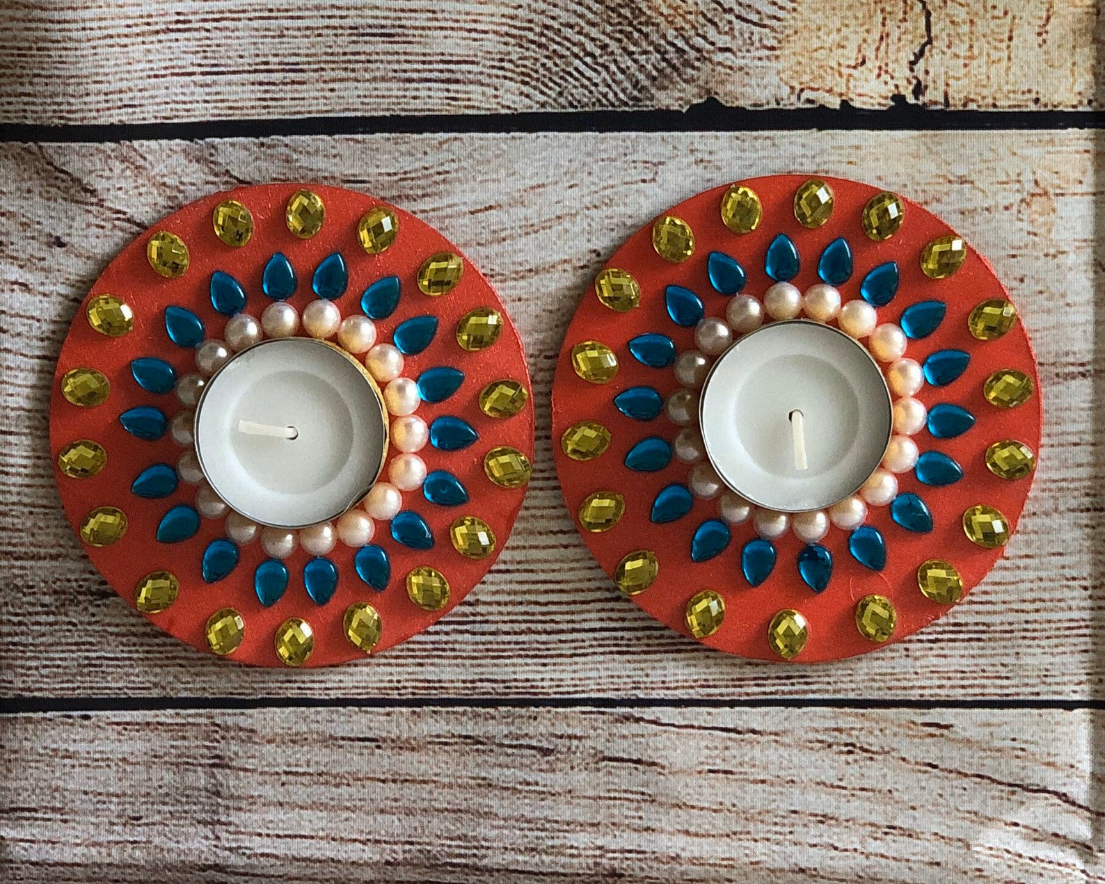 Red Tea light Candle Holders Tealight Candle Holders Gift Etsy