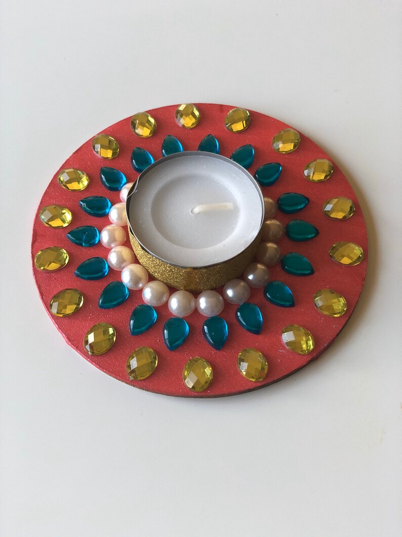 Red Tea light Candle Holders for home Tealight Candle Etsy