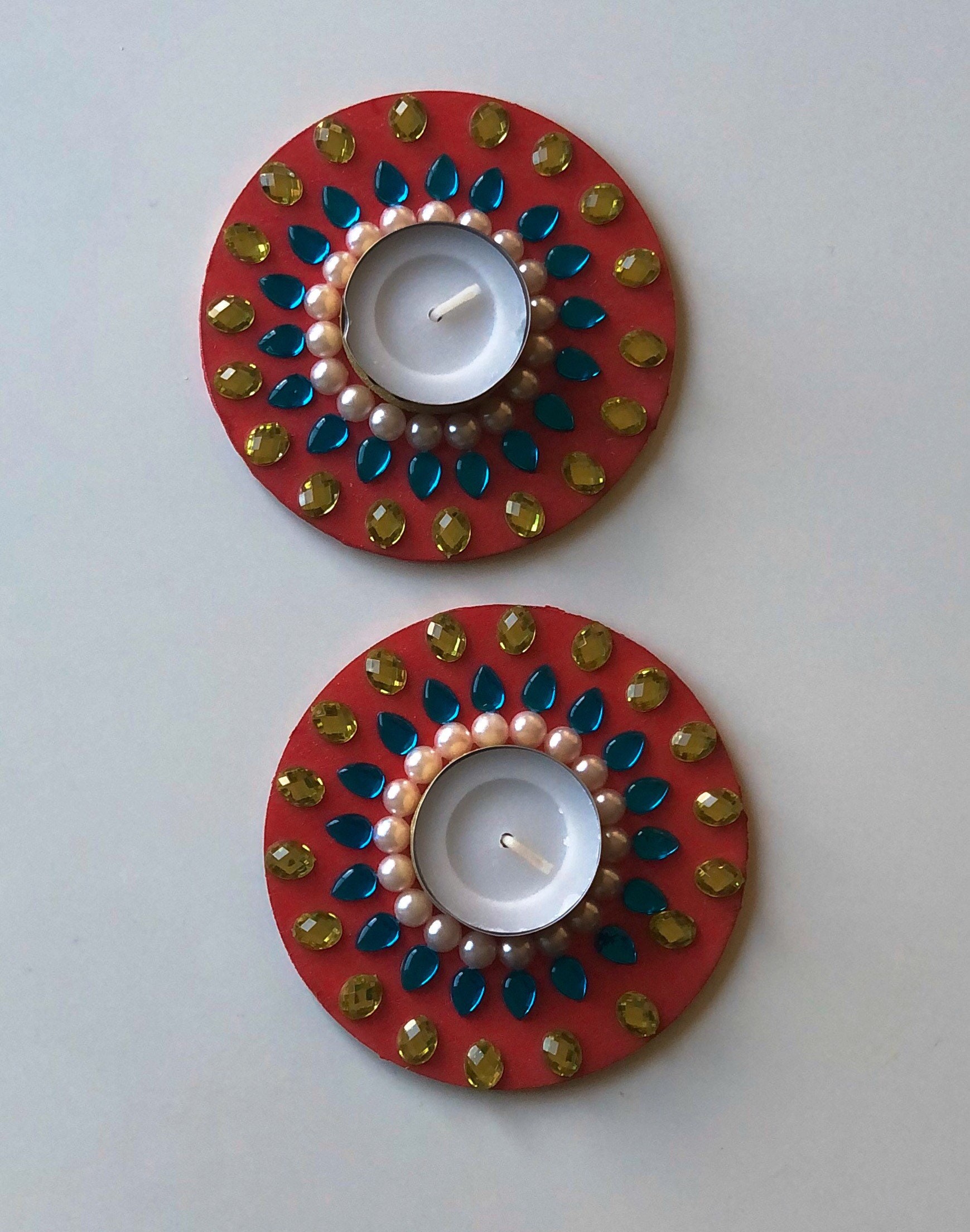 Red Tea light Candle Holders Tealight Candle Holders Gift Etsy