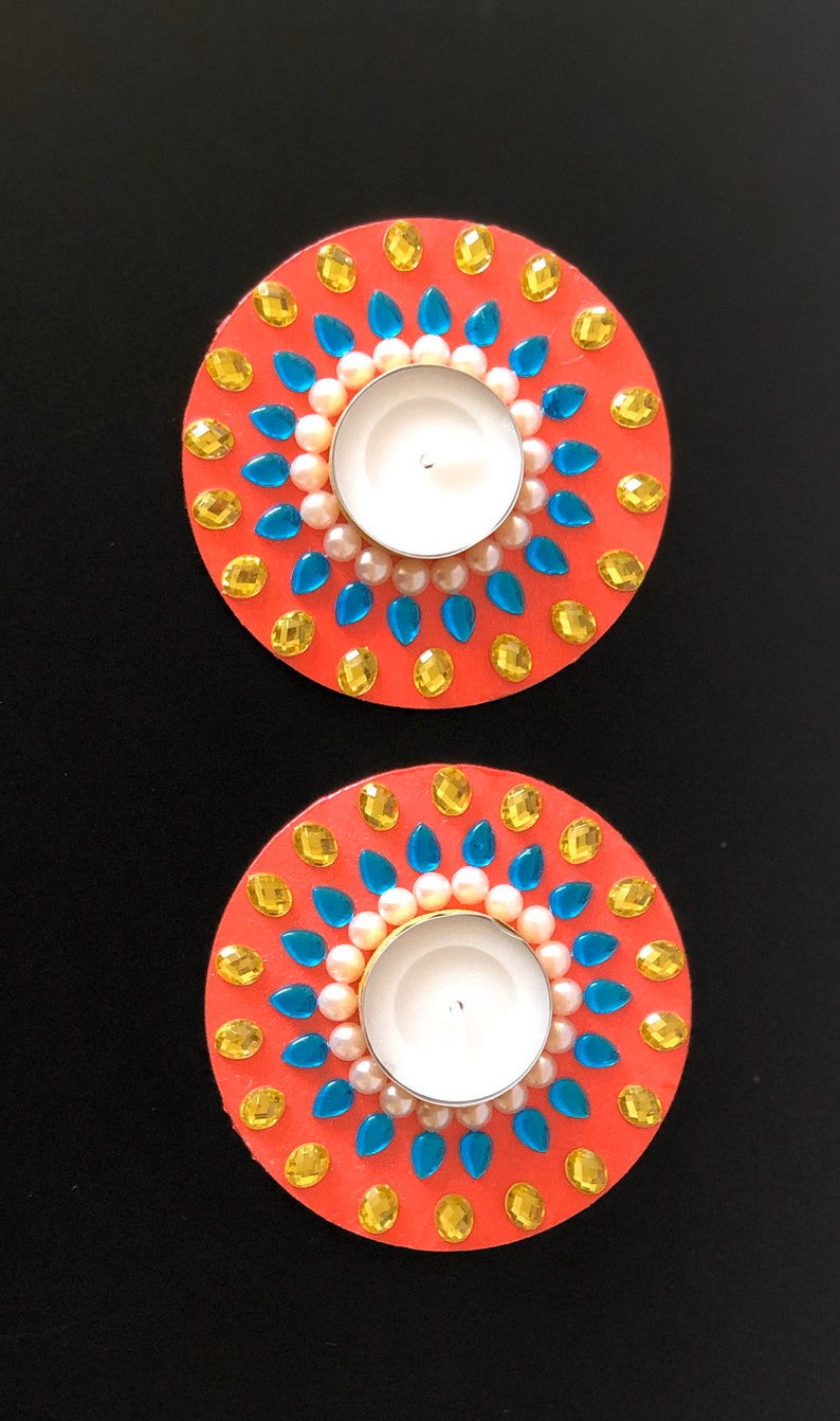 Red Tea light Candle Holders for home Tealight Candle Etsy