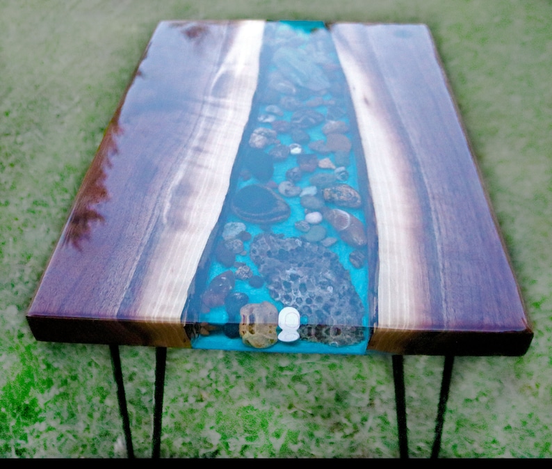 Live Edge Epoxy Resin River Table Top