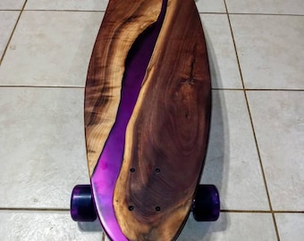 Live Edge Epoxy River Longboard/ skateboard