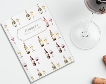 Wine Lover Personalized Journal, Custom Name Wine Lovers Wine Tasting Journal, Wine Tasting Personalised Notebook