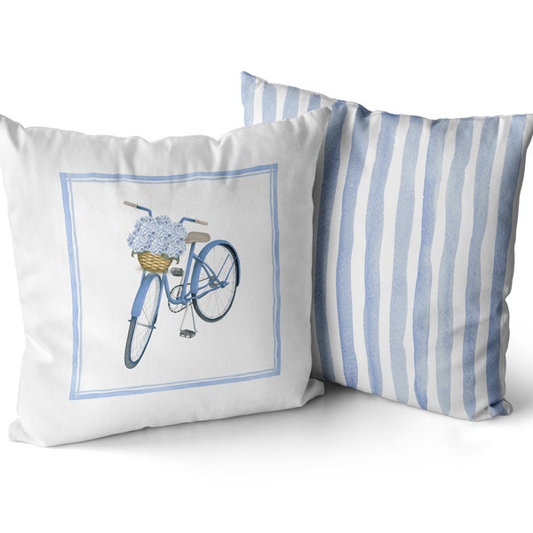 Hydrangea Hamptons Bicycle Cushion / Throw Pillow Cover