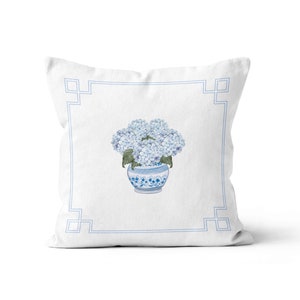 Hydrangea Chinoiserie Scatter Cushion / Throw Pillow Cover