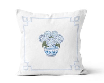Hydrangea Chinoiserie Scatter Cushion / Throw Pillow Cover