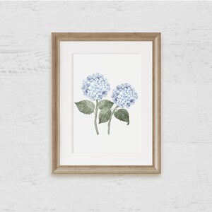 Hydrangea Stems Double Watercolor Art Print on Archival Paper / Poster / Wall Art image 2