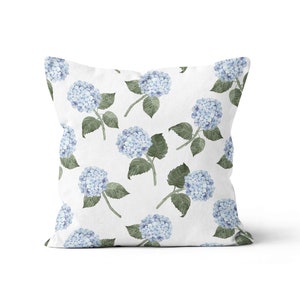 Hydrangea Bloom Blue Scatter Cushion / Throw Pillow Cover, Hamptons, Grandmillenial, Traditional