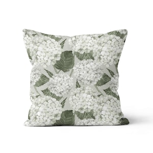 Hydrangea Garden White Scatter Cushion / Throw Pillow Cover