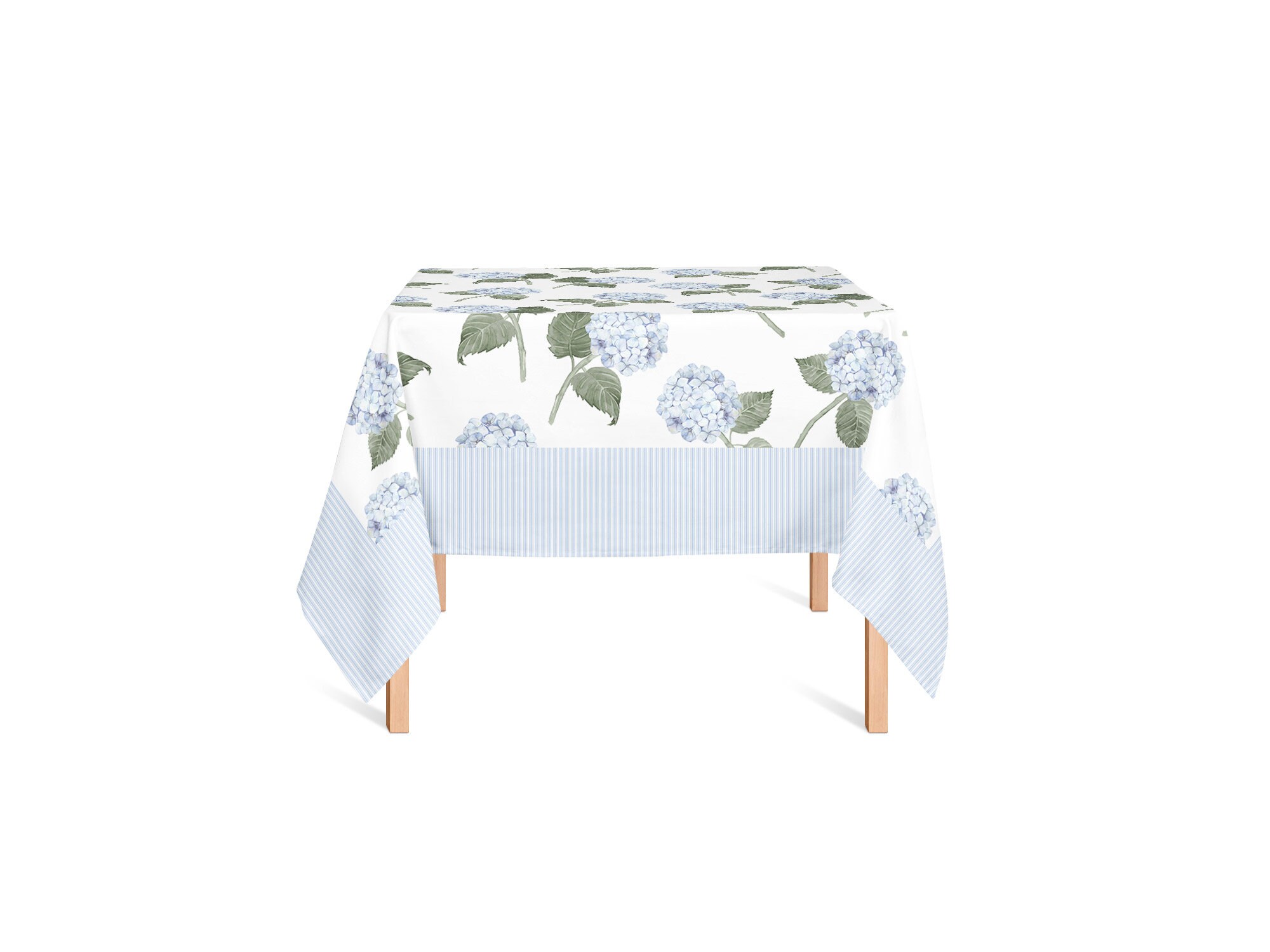 Hydrangea Table Linens Blue Hydrangea Flower Tablecloth, Floral Table Cloth for Entertaining ...