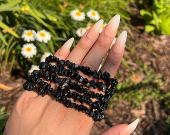 Black Tourmaline Chip Bracelet