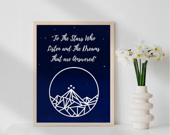 ACOMAF Book Quote Art Print: Sarah J Mass, Bookish Decor (Digital Download)