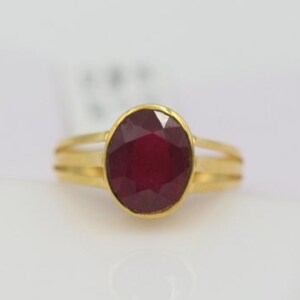 Natürlicher Burma Rubin (Manik) Ring | Zertifizierter unbeheizter Rubin in Panchdhatu | Juli Geburtsstein & Astrologie Ring