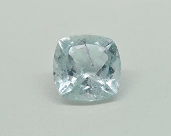 Aguamarina natural de 3,85 quilates con talla cojín / Gema de aguamarina azul claro / Piedra de nacimiento de marzo / Gema suelta única